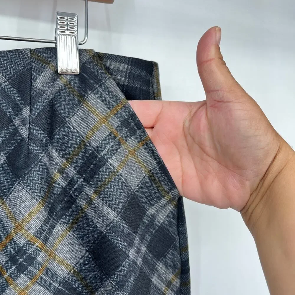 Cabi Plaid Mini Skirt Women's‎ 16 Plus Size Academia Dark Academia Capsule